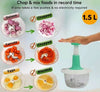 1.5L manual food chopper for onions, carrots, and eggs, hand press vegetable cutter.
