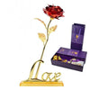 24k Gold Plated Rose (With Love Holder Box) Gift | Ramazan Greeting Gift Flower | Gold Dipped Rose - QuackCartGifts