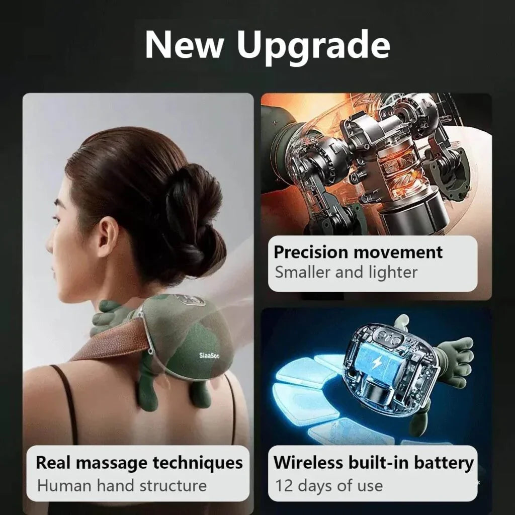 Neck and Back Massager, 3 Massage Mode, 2 Heat Function, Heated Neck & Shoulder Massager, Simulated Human Hand Design, for Necks, Back, Legs Etc (1 Pc) - QuackCartHealth & Beauty