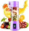 Portable mini 6-blade juicer blender with mixed fruits, rechargeable, 380ml capacity