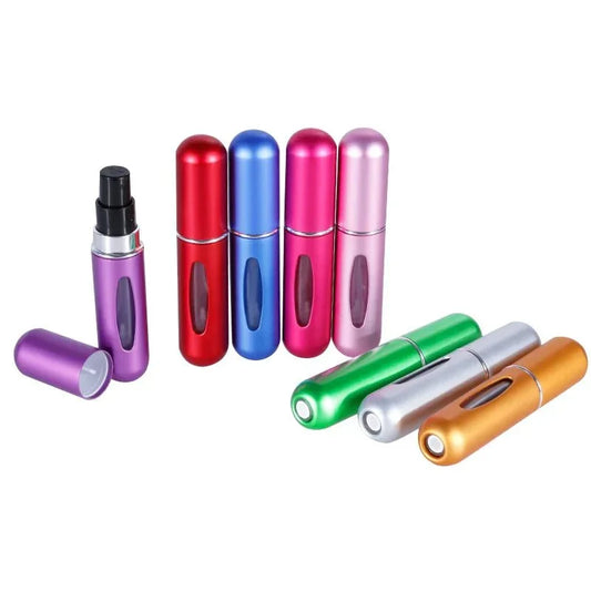 Colorful refillable mini perfume spray bottles, portable travel atomizers for fragrance